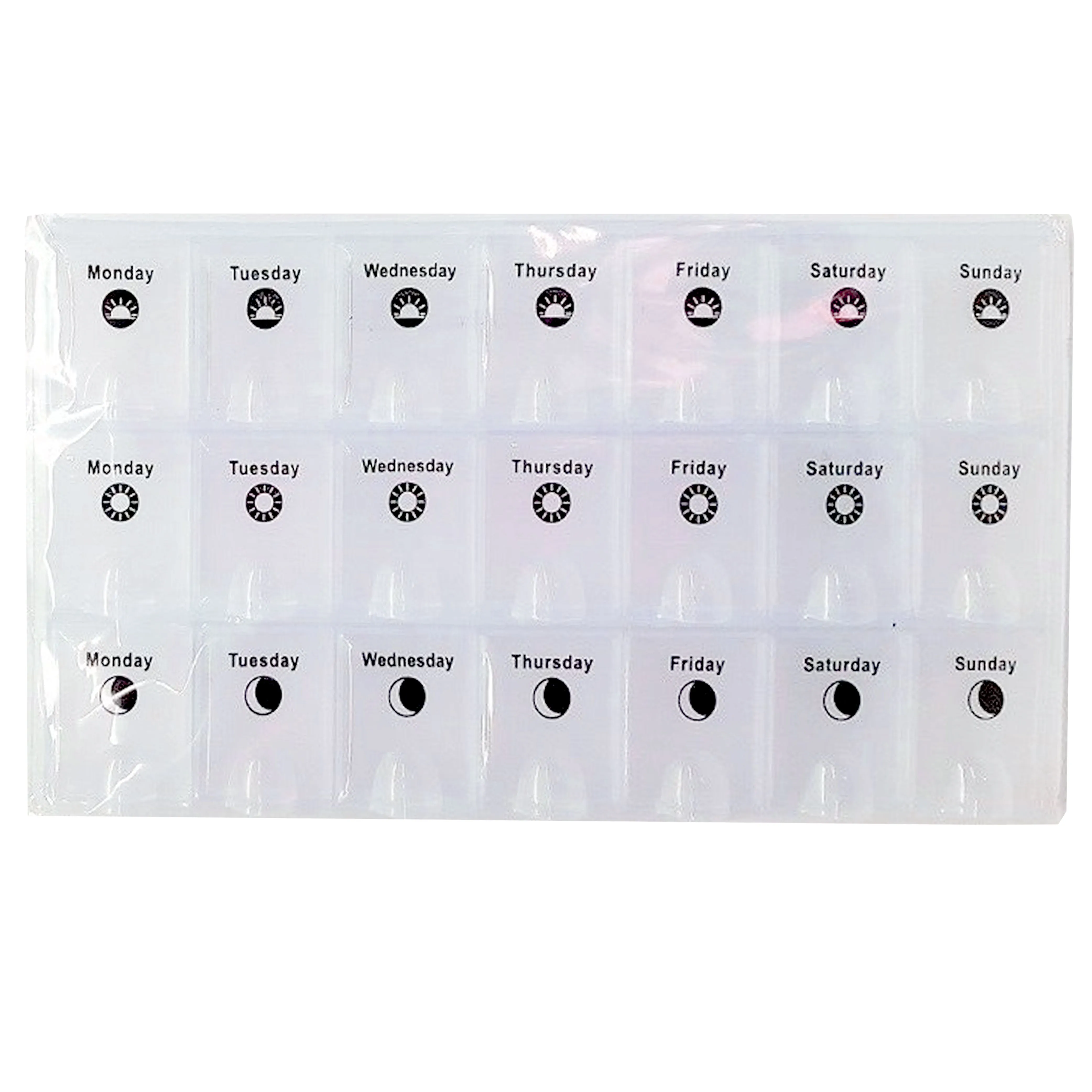 2 Pc 7 Day Pill Organizer Daily Am Noon Pm Medicine Tablet Holder Vitamin Case