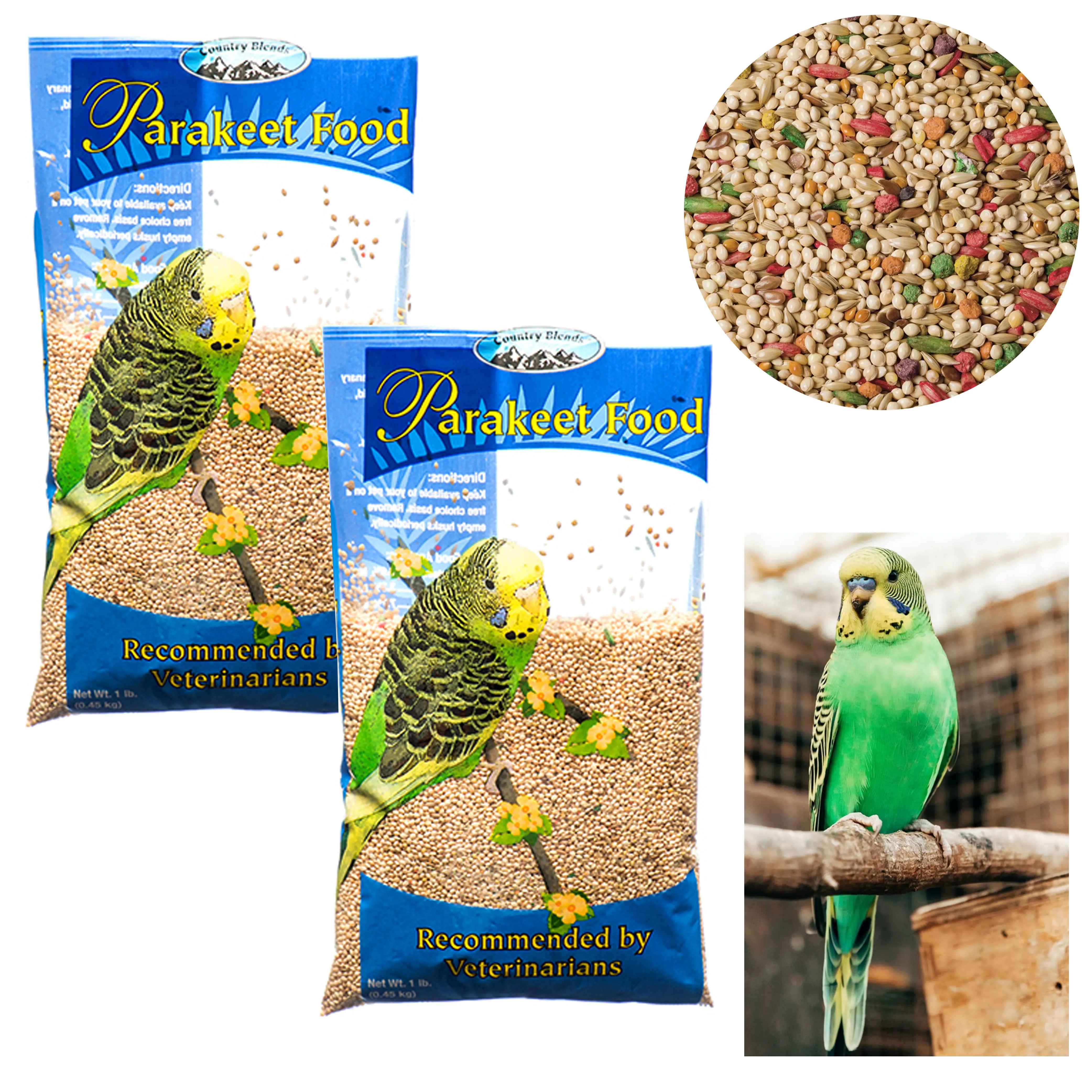 2lb Premium Parakeet Food Small Bird Seed Blend Mix Feed Nutrition Healthy Diet