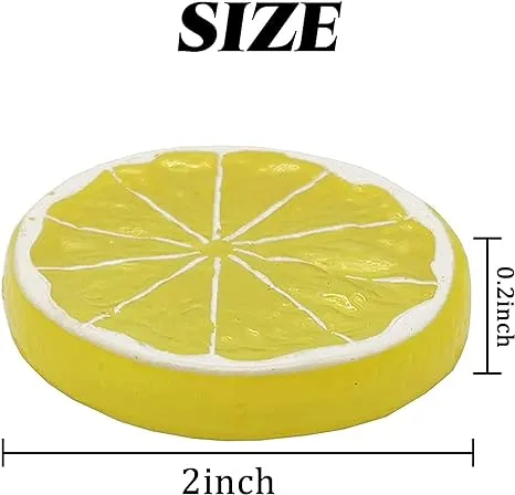 Babymoon | Set of 20 | Simulation Fake Mini Lemon Slices | Artificial Plastic Model | Ornament Decoration | Photography Props Basket Display Filler Slices