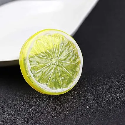 Babymoon | Set of 20 | Simulation Fake Mini Lemon Slices | Artificial Plastic Model | Ornament Decoration | Photography Props Basket Display Filler Slices