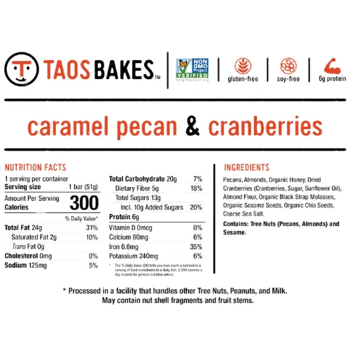 Caramel Pecan & Cranberries Bars by Taos Bakes