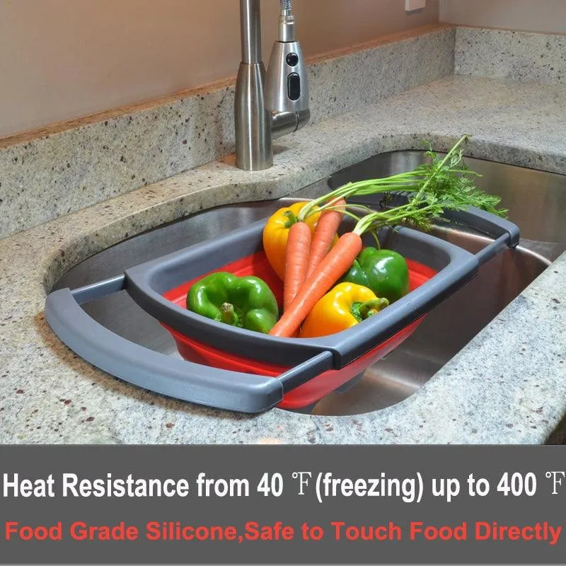 Collapsible Silicone Fruits and Vegetables Colander