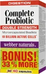 Complete Probiotic Double Strength, 10 billion active cells, 30 capsules/BONUS! 33% MORE, 30 10 capsules