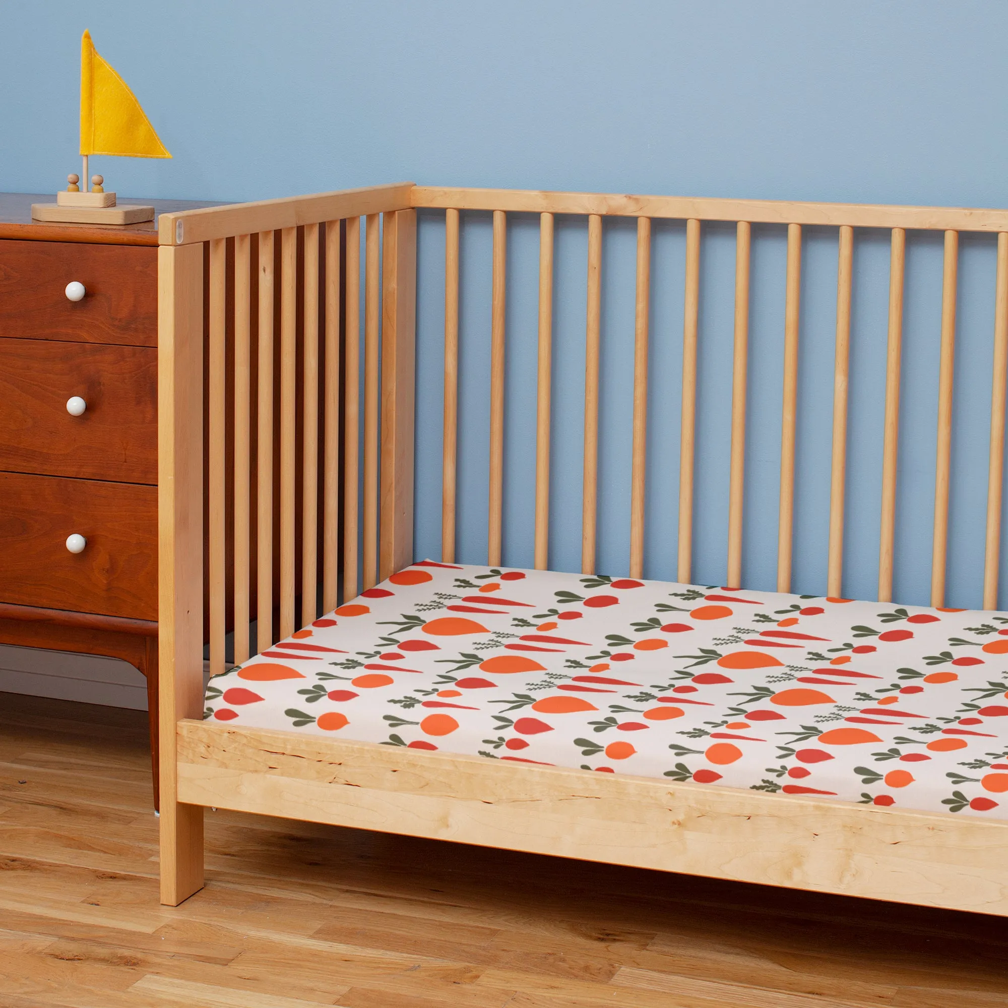 Fitted Crib Sheet - Root Vegetables Natural