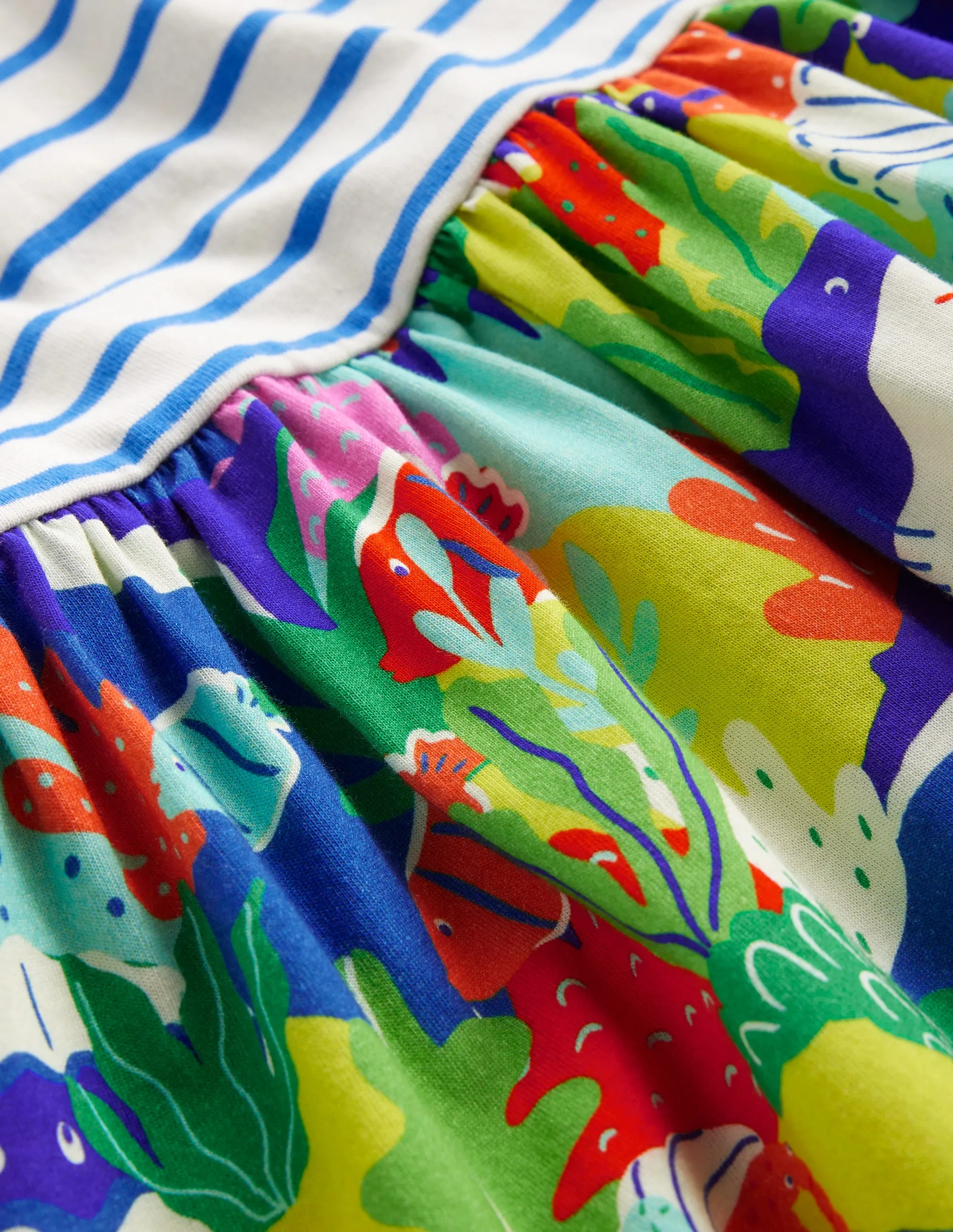Hotchpotch Jersey dress-Sapphire Blue Underwater