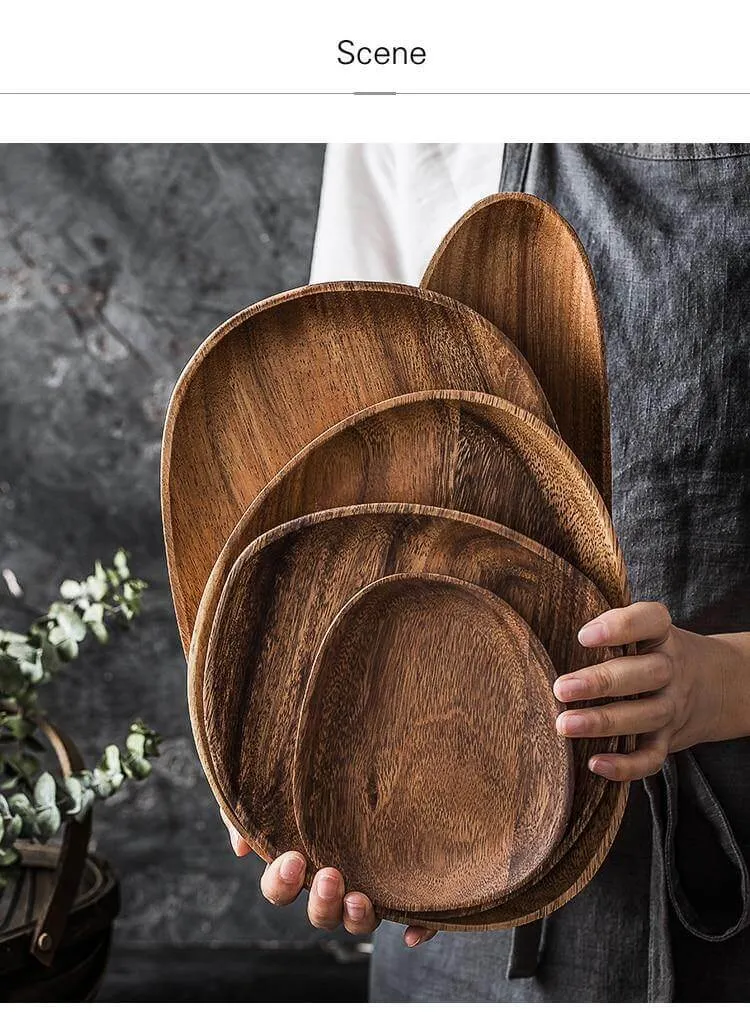 Irregular Natural Wood Plates