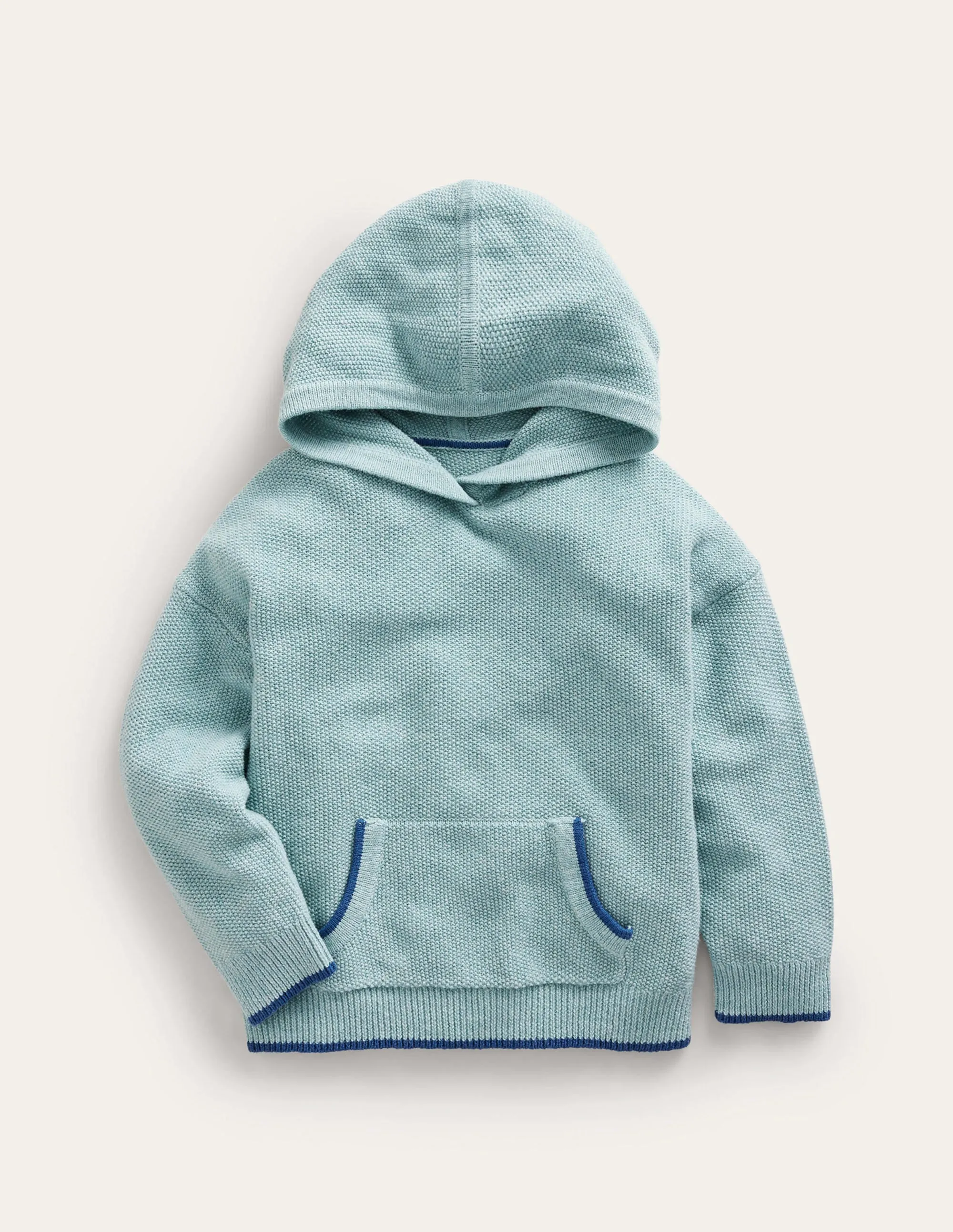 Knitted Hoodie-Aqua Sea Blue