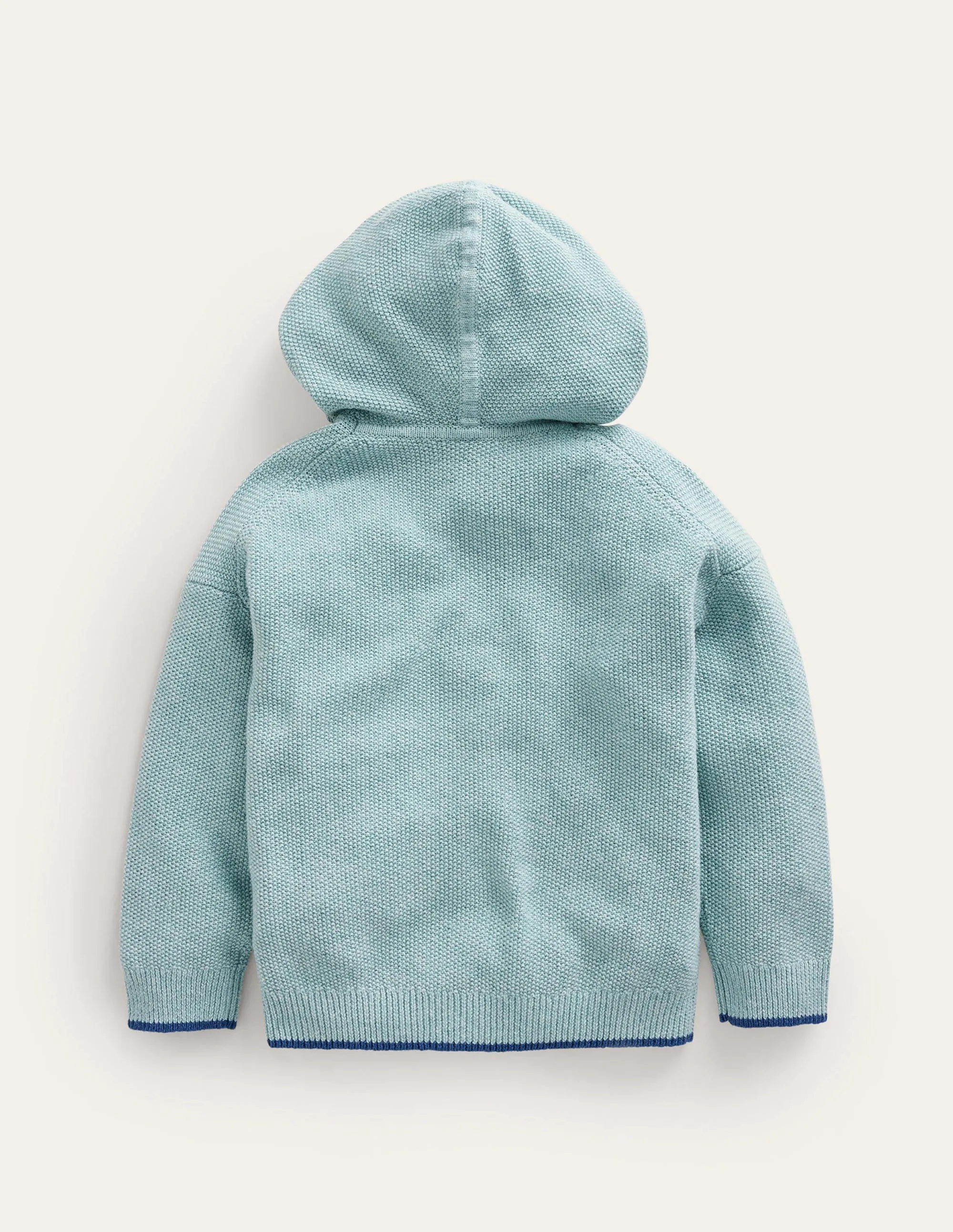 Knitted Hoodie-Aqua Sea Blue