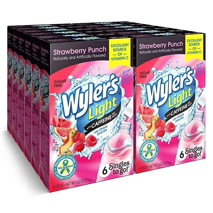 Strawberry Punch Sugar-Free Singles To Go Drink Mix With Caffeine