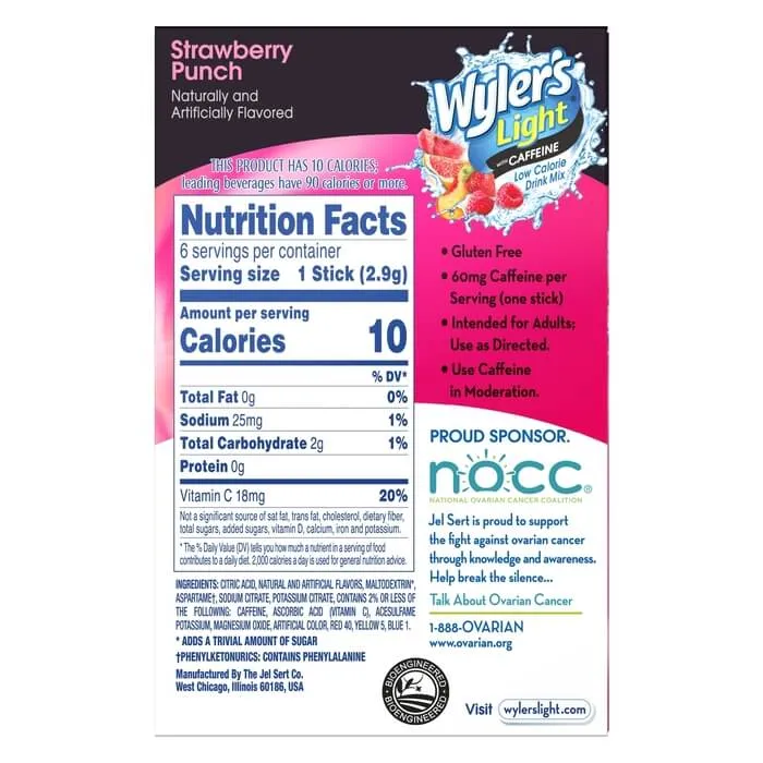 Strawberry Punch Sugar-Free Singles To Go Drink Mix With Caffeine