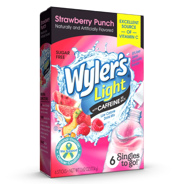 Strawberry Punch Sugar-Free Singles To Go Drink Mix With Caffeine
