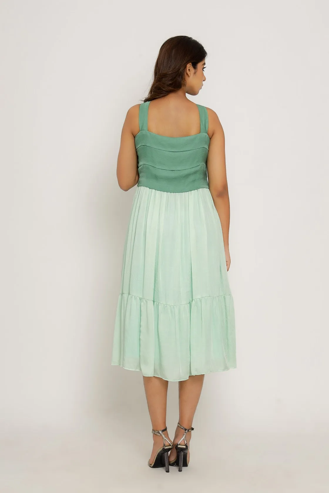 Teal -Tea Green Midi Dress