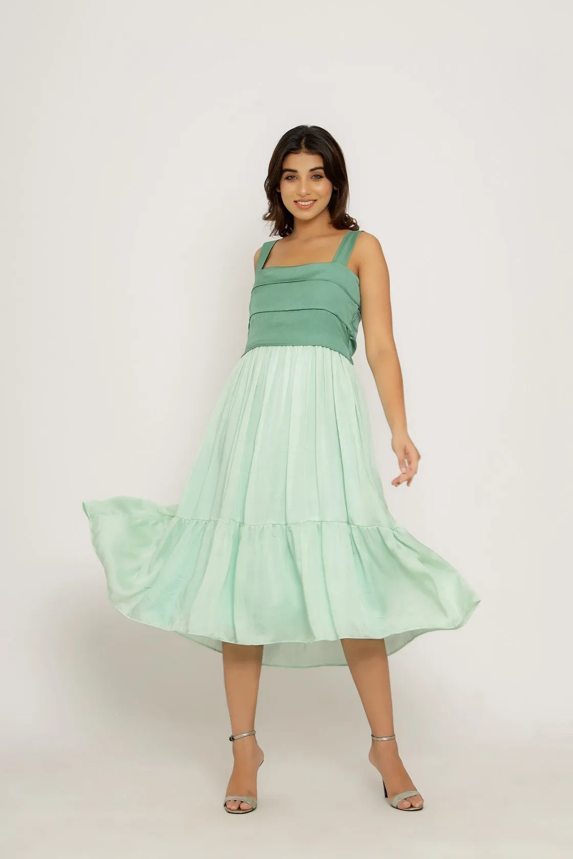 Teal -Tea Green Midi Dress