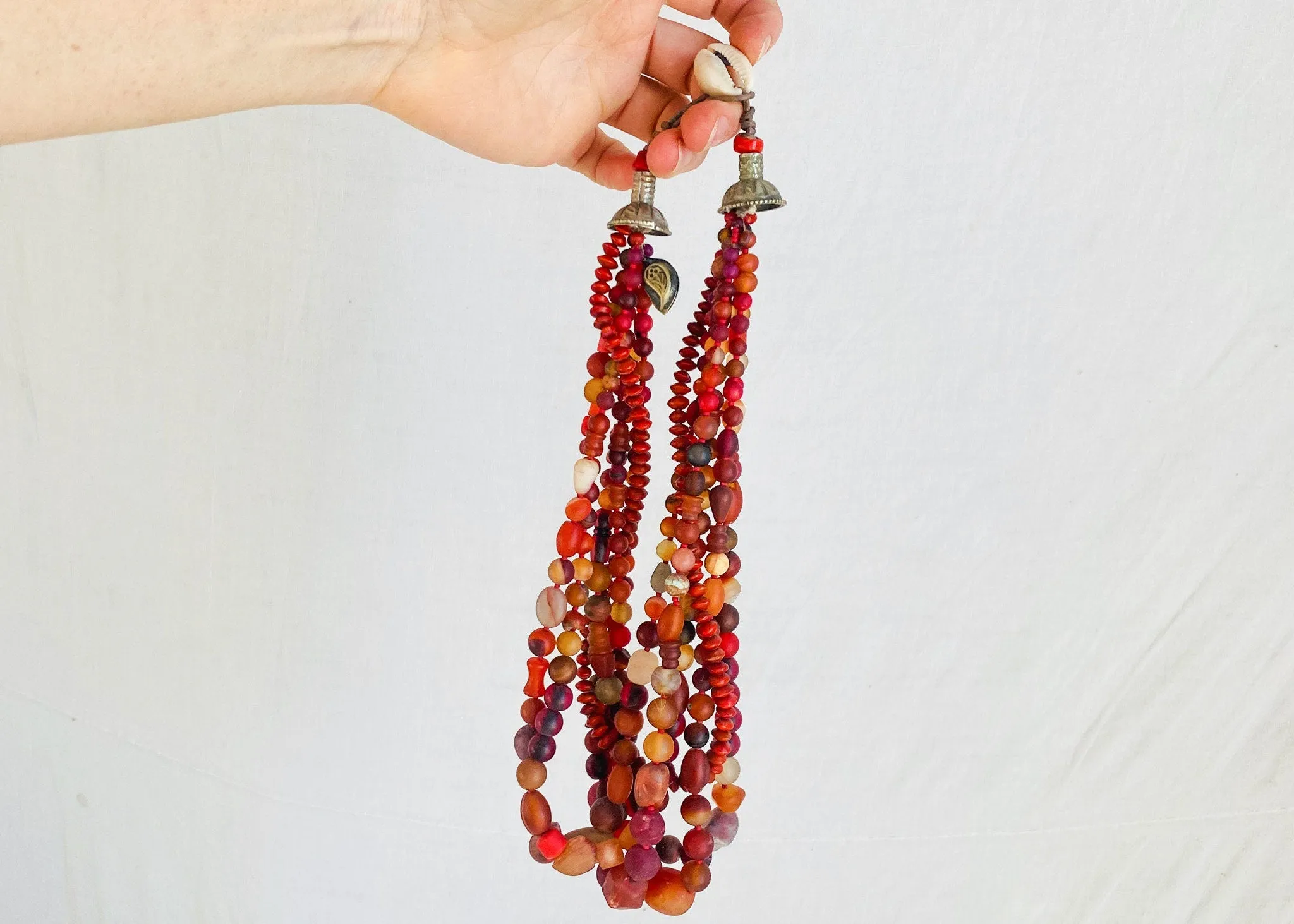 Vintage Stone, Glass and Seed Multi-Strand Necklace.